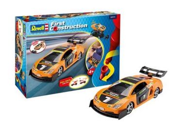 REV00911 - Oranje raceauto om in elkaar te zetten