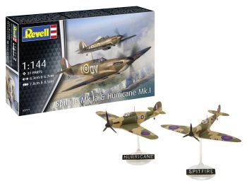 REV03771 - Militair vliegtuig SUPERMARINE Spitfire Mk.Ia & HURRICANE MK.I om te monteren en te schilderen