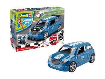 REV00834 - Blauwe rallyauto om in elkaar te zetten en te fricteren