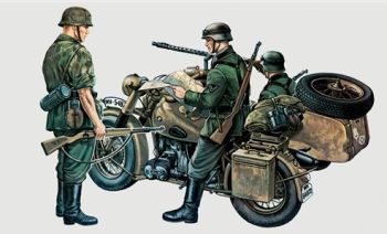 ITA0315 - Motorfiets met BMW R75 zijspan om te monteren en te schilderen