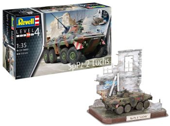 REV03321 - Tank SpPz2 Luchs met 3D Puzzle Diorama om in elkaar te zetten en te schilderen
