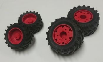 ART04277 - 4 Rode Trelleborg Wielen - Voor 47x24mm - Achter 62x30mm