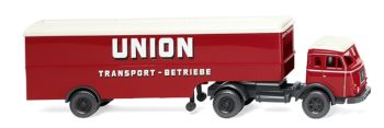 WIK051323 - HENSCHEL 4x2 met bestelwagen aanhanger 2 Assen UNION TRANSPORT