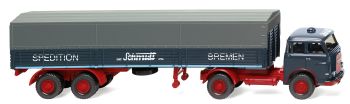 WIK051404 - MAN 4x2 met dekzeiloplegger 2 Assen SPED. SCHMIDT