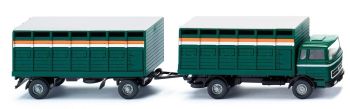 WIK056503 - MERCEDES 4x2 bakwagen met aanhanger 2 Assen Veetransport