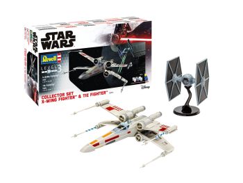 REV06054 - Verzamelaarsset X-Wing Fighter + TIE Fighter STAR WARS met schilderij om in elkaar te zetten