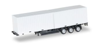 HER076494-002 - 3-assige containertrailer met twee witte containers van 20 voet