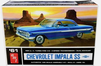 AMT1013/12 - CHEVROLET Impala SS 1961 Blauw om te assembleren en te schilderen