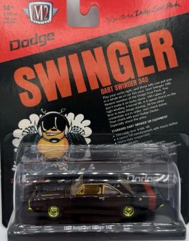 M2M-11228-111-A-DORE - Dodge Dart Swinger 340 uit 1969, zwart met goudkleurige accenten, nog in de originele verpakking.