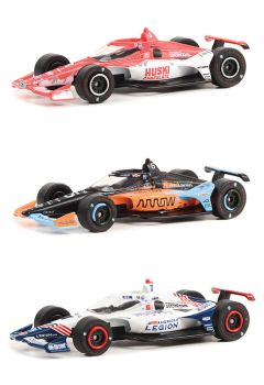 GREEN11545 - Set van 3 auto's : INDIANAPOLIS 500 #8 Marcus ERICSSON - #5 Pato O'WARD - #1 Tony KANAAN