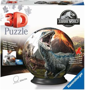 RAV117574 - Puzzel 3D Bal 73 Stuks JURASSIC WOLRD | vanaf 6 jaar oud