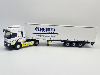 ELI118161 - RENAULT T480 4x2 2021 Colza decor met 3 As aanhanger - Transport CHOQUET