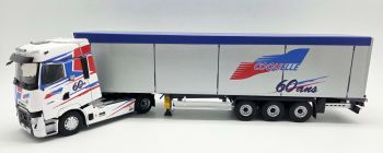 ELI118407 - RENAULT T High 4x2 2023 met 60 jaar oude COQUELLE 3-assige schuifvloertrailer