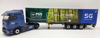 ELI118598 - MERCEDES-BENZ E-Actros 600 4x2 met 3-assige PGS Group schuifzeiloplegger