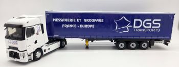 ELI118701 - RENAULT T High 4x2 2023 met 3-assige huifaanhanger DGS Transports
