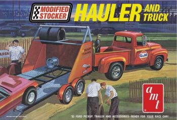 AMT1310/12 - FORD Pick-up met GULF-autotransportaanhangwagen om te monteren en te schilderen