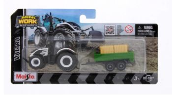 MST15590-G - VALTRA (wit) met aanhangwagen (blisterverpakking)