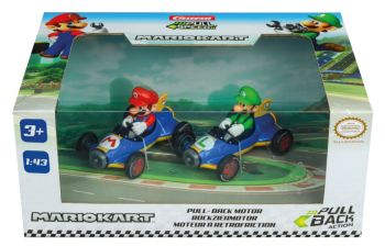 CARRERA15813018 - 2 Friction karting met coureur MARIO KART - Mario en Luigi