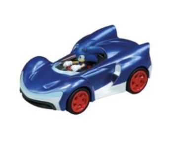 CARRERA15817074-A - Blauwe SONIC The Hedgehog-auto met wrijving - Sonic