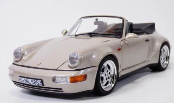 NOREV187140 - Porsche 911 Turbo Look Cabriolet de 1992, color Plata Zermatt Metalizado.