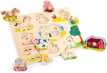 NCT10430 - 8-delige houten legpuzzel boerderij