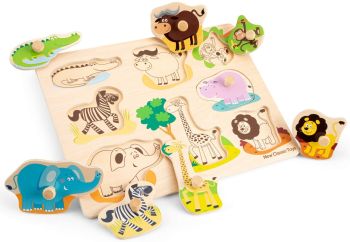 NCT10431 - 8-delige houten puzzel safari