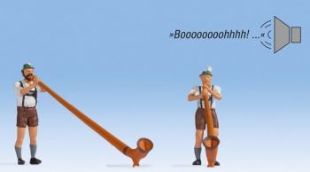 NOC12821 - Alphorn-spelers met geluidseffect