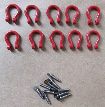 YCC635-1 - Set van 10 Sluitingen 150/200 Ton (schroefdraad met bouten) Rood
