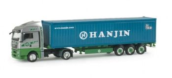 HER155519 - MAN TGX XLX 4x2 EKB met containerdrager en 40 voets container HANJIN