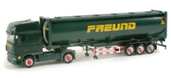 HER156578 - DAF XF 105 SSC met 3-assige containerdrager en FREUND tankcontainer