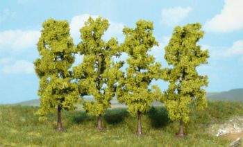 HEK1977 - Set van 4 bomen met lichtgroen blad 11 cm