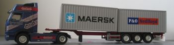 CON46124/01 - VOLVO FH16 4x2 NOOTEBOOM Met 3-assige containeroplegger en 20-voets container P&O & MAERSK