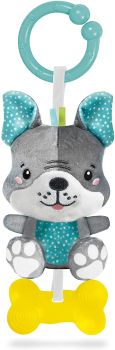 CLE17354 - hond pluche rammelaar