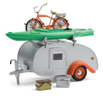 GREEN18460-B - TEARDROP caravan met kajakfiets en accessoires