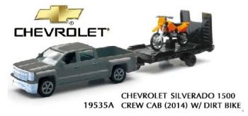 NEW19815B - Ophalen CHEVROLET Silverado 1500HD met aanhanger en motorcross oranje
