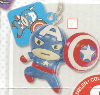 T8884D - MARVEL beeldje sleutelhanger met twee Stikers - CAPTAIN AMERICA