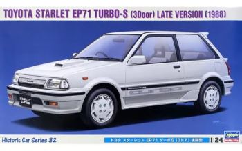 HAW21132 - TOYOTA Starlet EP71 Turbo S - 3 deuren 1988 wit om te monteren en te spuiten
