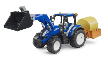 BRU2187 - NEW HOLLAND T5.120 met voorlader en kiepbak met vorken
