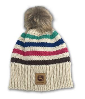 MC23093448IV - JOHN DEERE Dames Pom-Pom Beanie met Patch