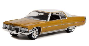 GREEN28100-A - CADILLAC coupé deville 1972 goud 70e verjaardag in blisterverpakking