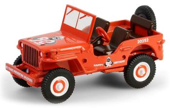 GREEN28160-A - JEEP Willys MB 1944 oranje 80th Anniversary SMOKEY BEAR in blisterverpakking