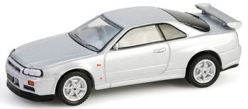 GREEN28160-E - NISSAN Skyline GT-R V-SPEC 1999 zilver 25e verjaardag SKYLINE in blisterverpakking