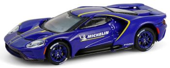 GREEN28160-F - FORD GT 2021 blauw 135ste verjaardag MICHELIN in blisterverpakking