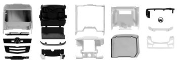 HER084390 - Kavel van 2 hutten MERCEDES Actros streamspace In kit