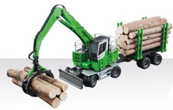 CON2958 - Graafmachine SENNEBOGEN 735E Log Truck met 2-assige aanhanger