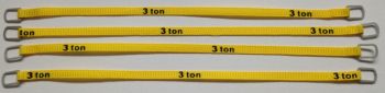 YCC333-3 - Set van 4 hijsbanden 3 Ton van 14cm geel