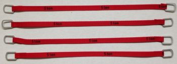 YCC335-3 - Set van 4 hijsbanden 5 Ton van 16cm "Rood"