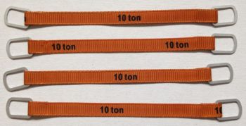 YCC338-1 - Set van 4 hijsbanden 10 Ton van 10cm "Lichtbruin"