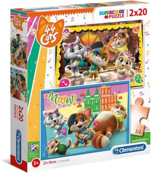 CLE24758 - Puzzel 2x20 Stuks 44 katten