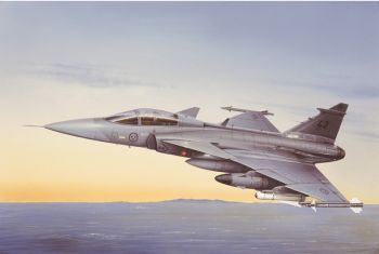 ITA2638 - Bouwbare JAS 39 A Gripen gevechtsvliegtuig met verf